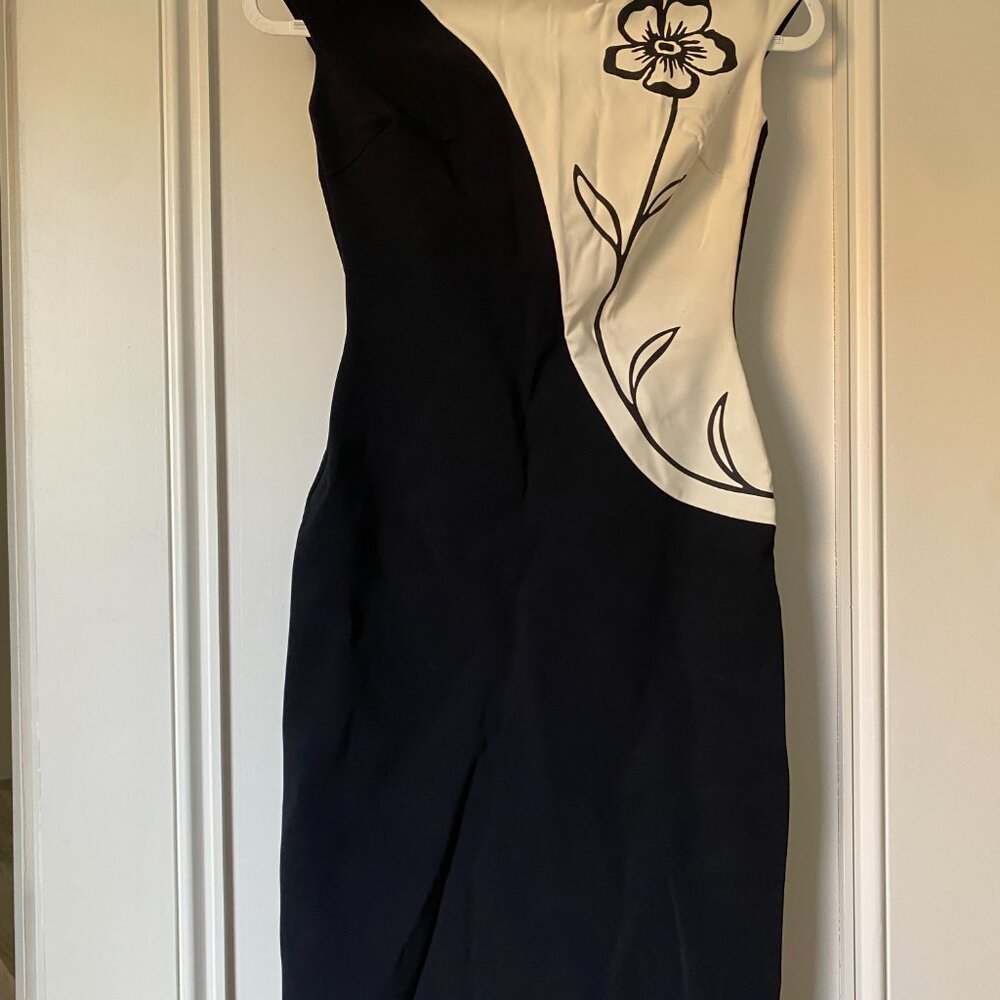 Chiara Boni Black and White Floral Dress
